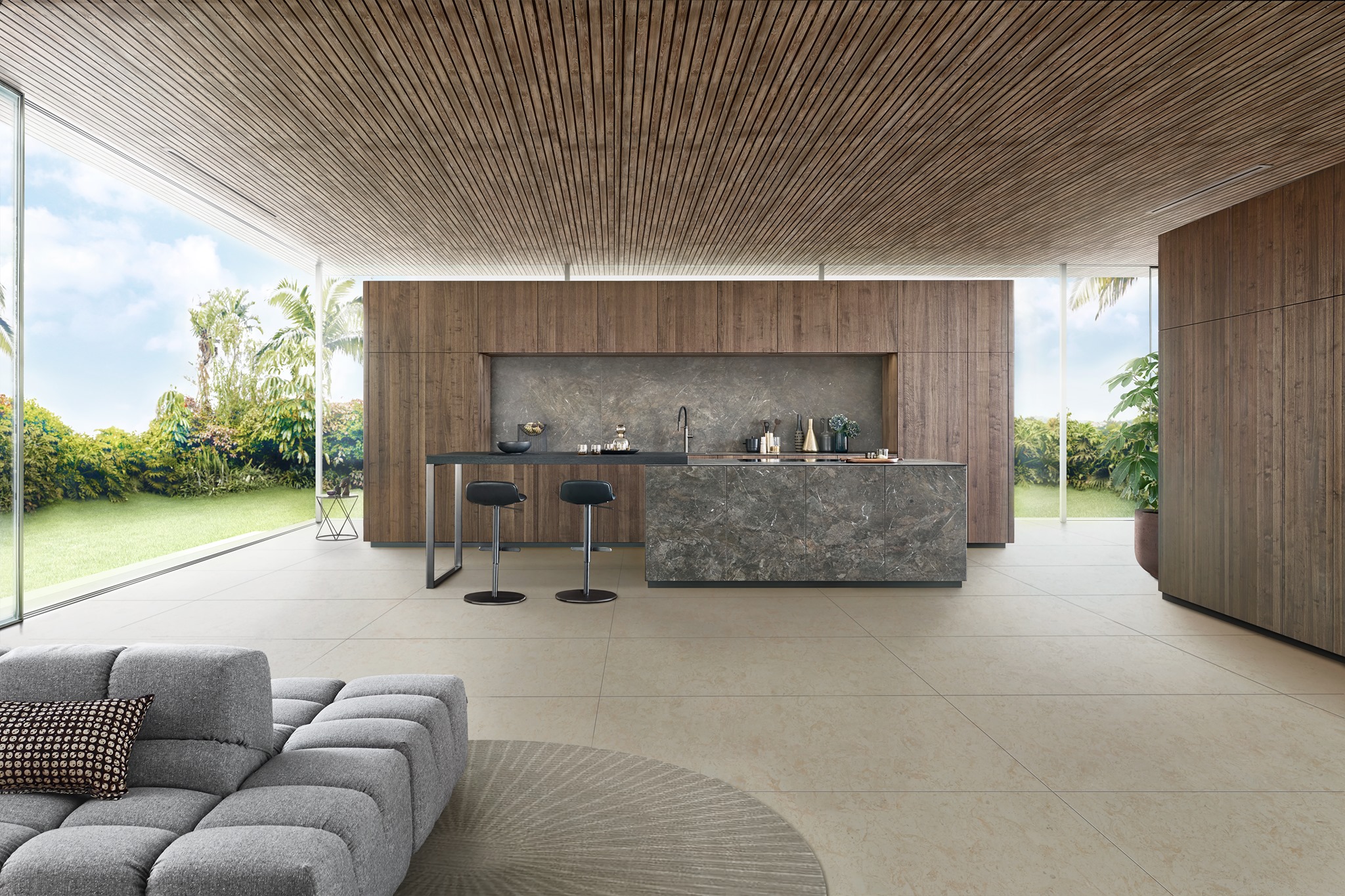 CAAL - The complete cladding of the handle-less kitchen...