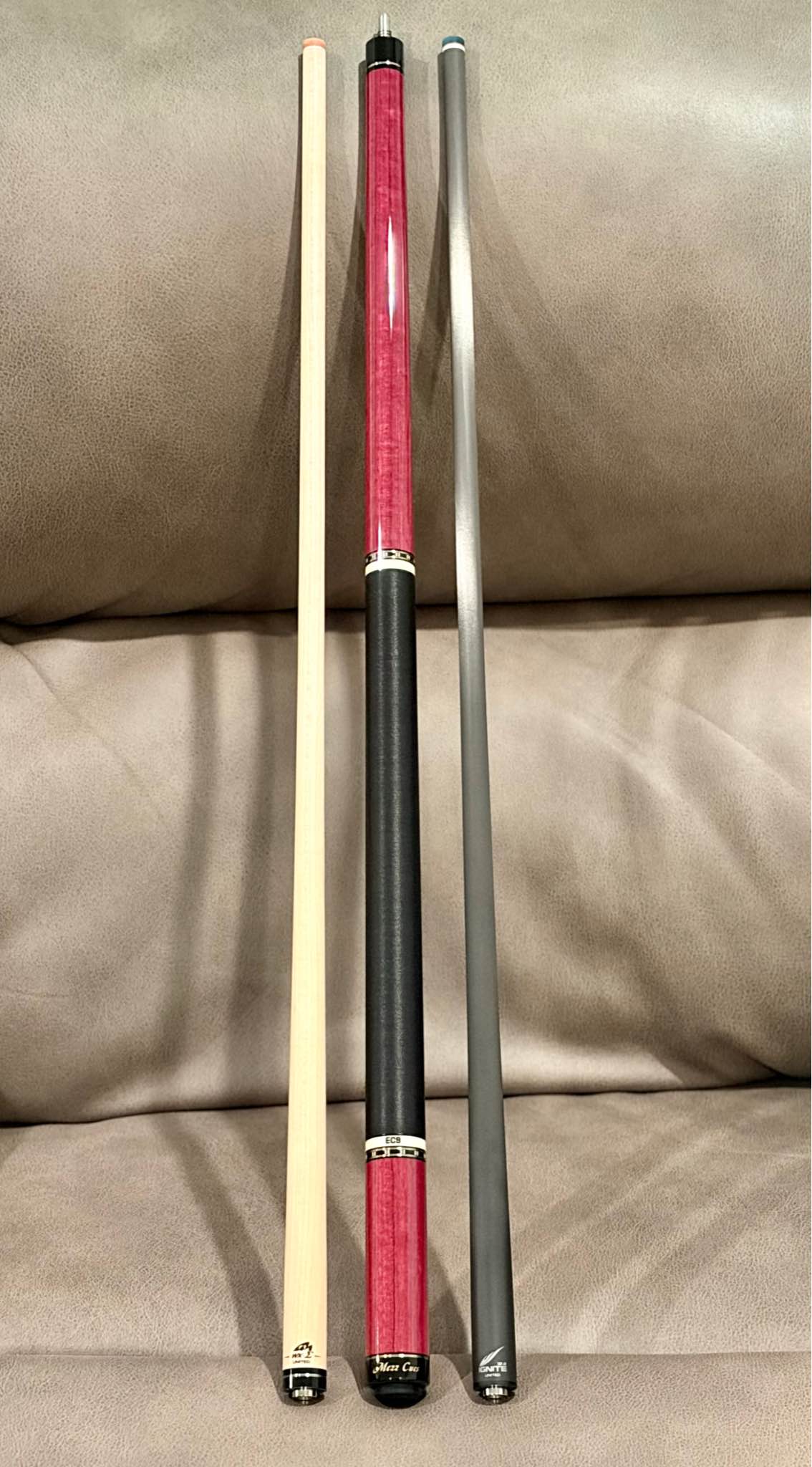Mezz Avant Cue with Ignite 11.5 carbon fiber shaft and after