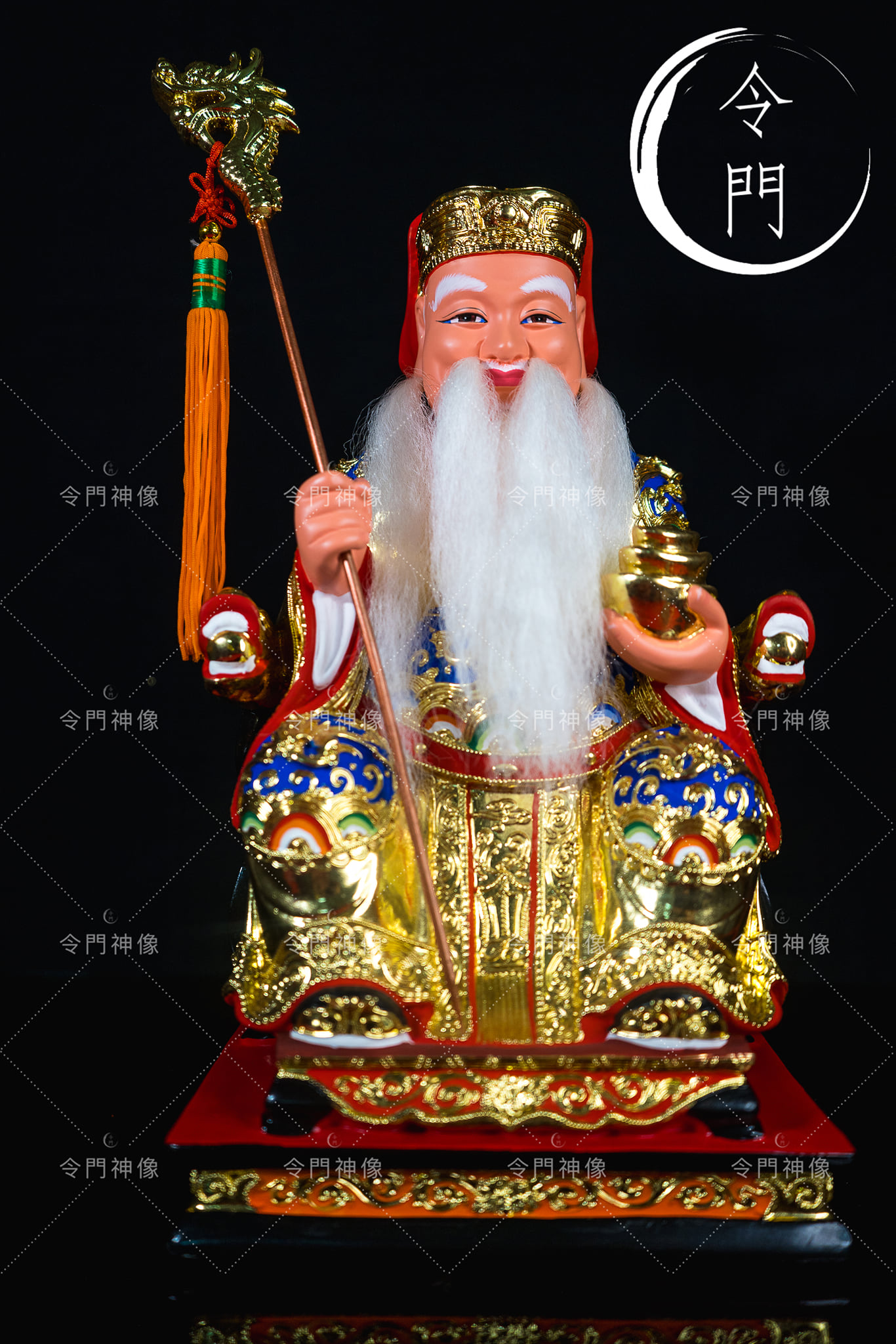 神像[蓝衣大伯公] 尺寸[12寸 ]... - 令門神像 Ling Men Art Gallery