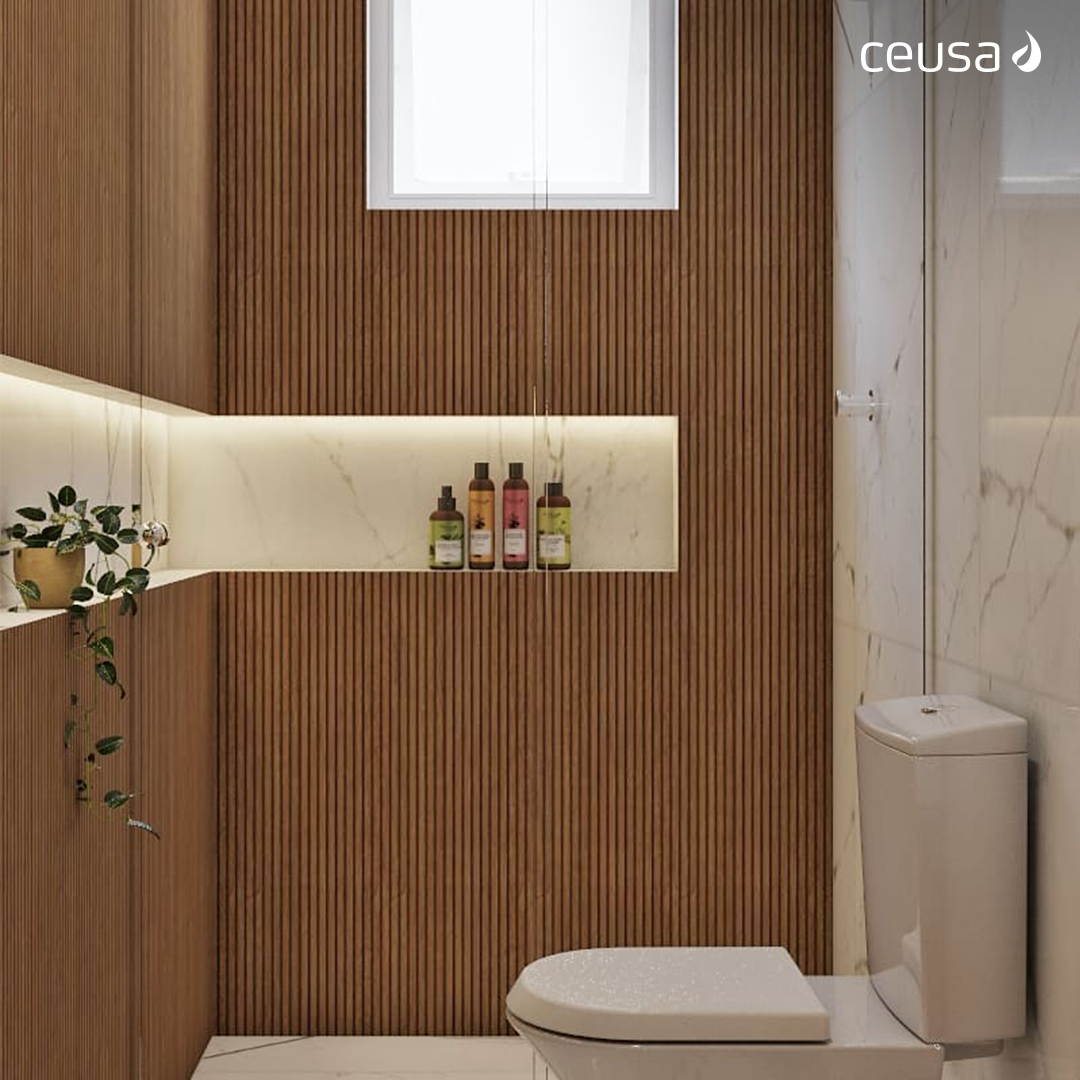 Ceusa Revestimentos Cerâmicos - Neste projeto, o porcelanato Frisado ...