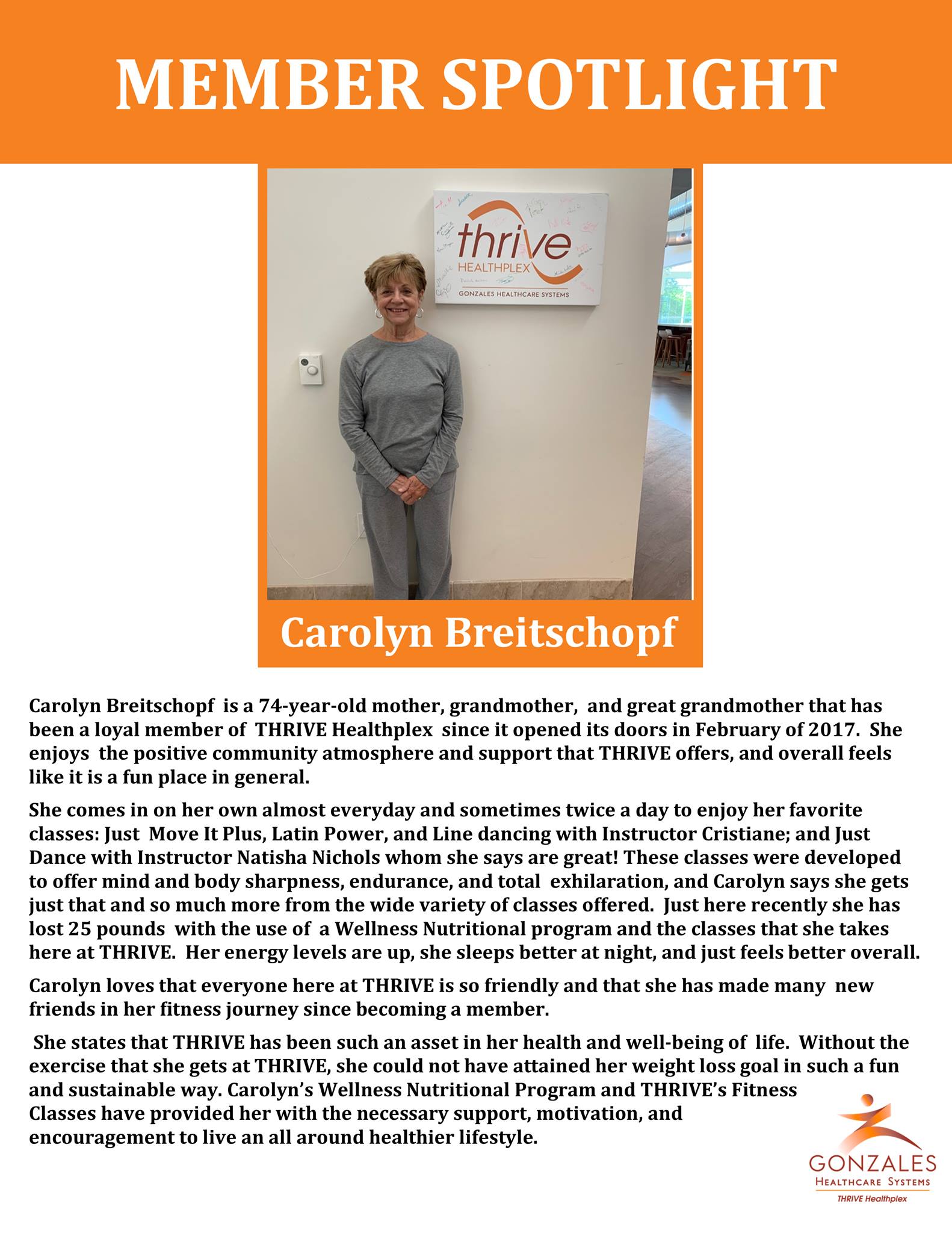 This month's MEMBER SPOTLIGHT shines... - THRIVE Healthplex | Facebook