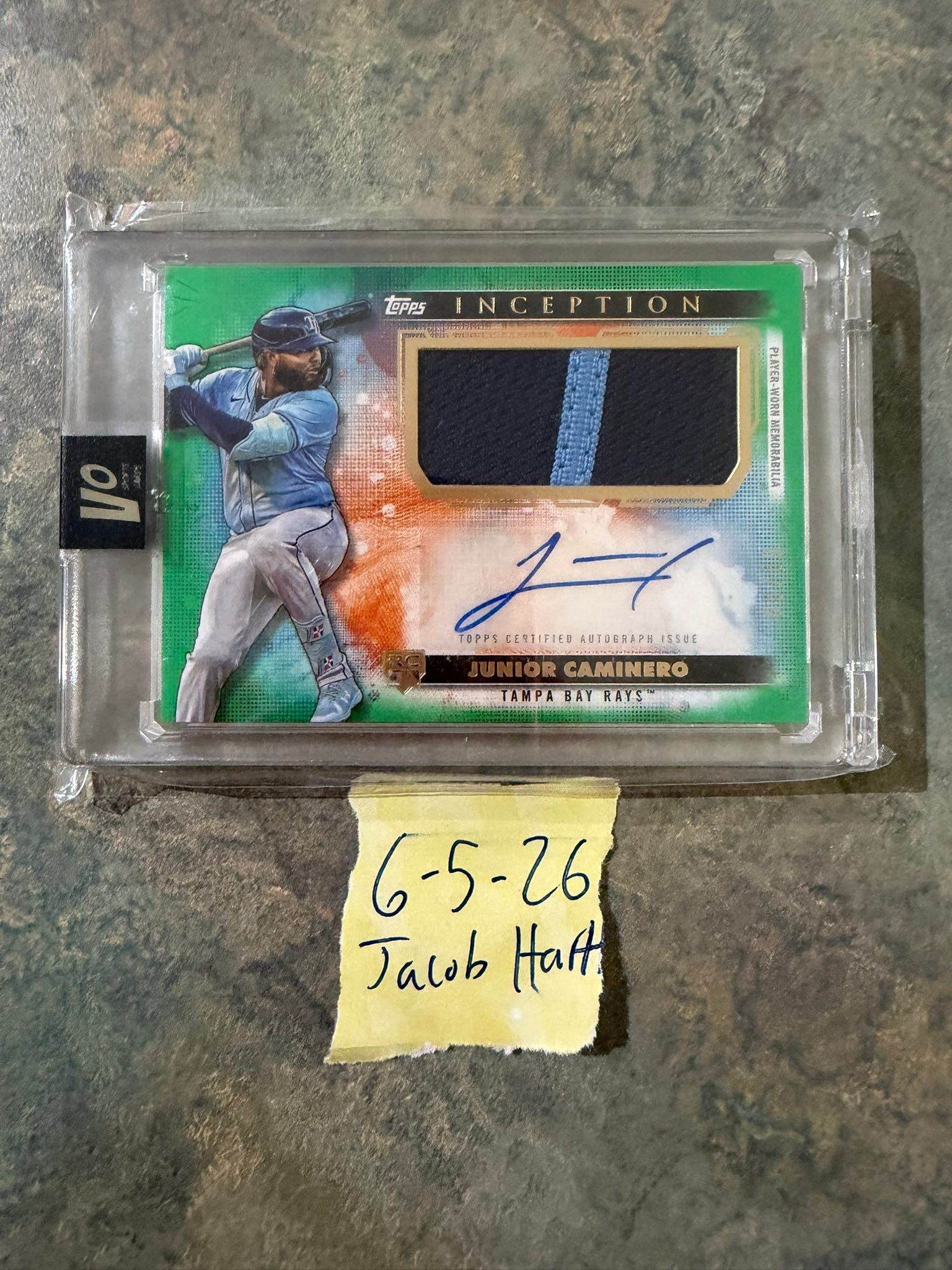 2024 Inception Junior Caminero Rookie Patch Auto Green /99 for 