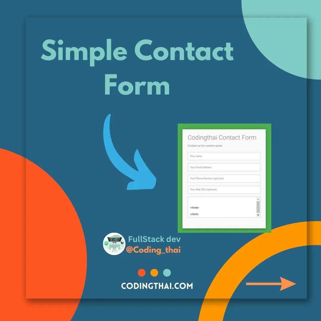 Coding Thai - Simple Contact Form using HTML CSS and...