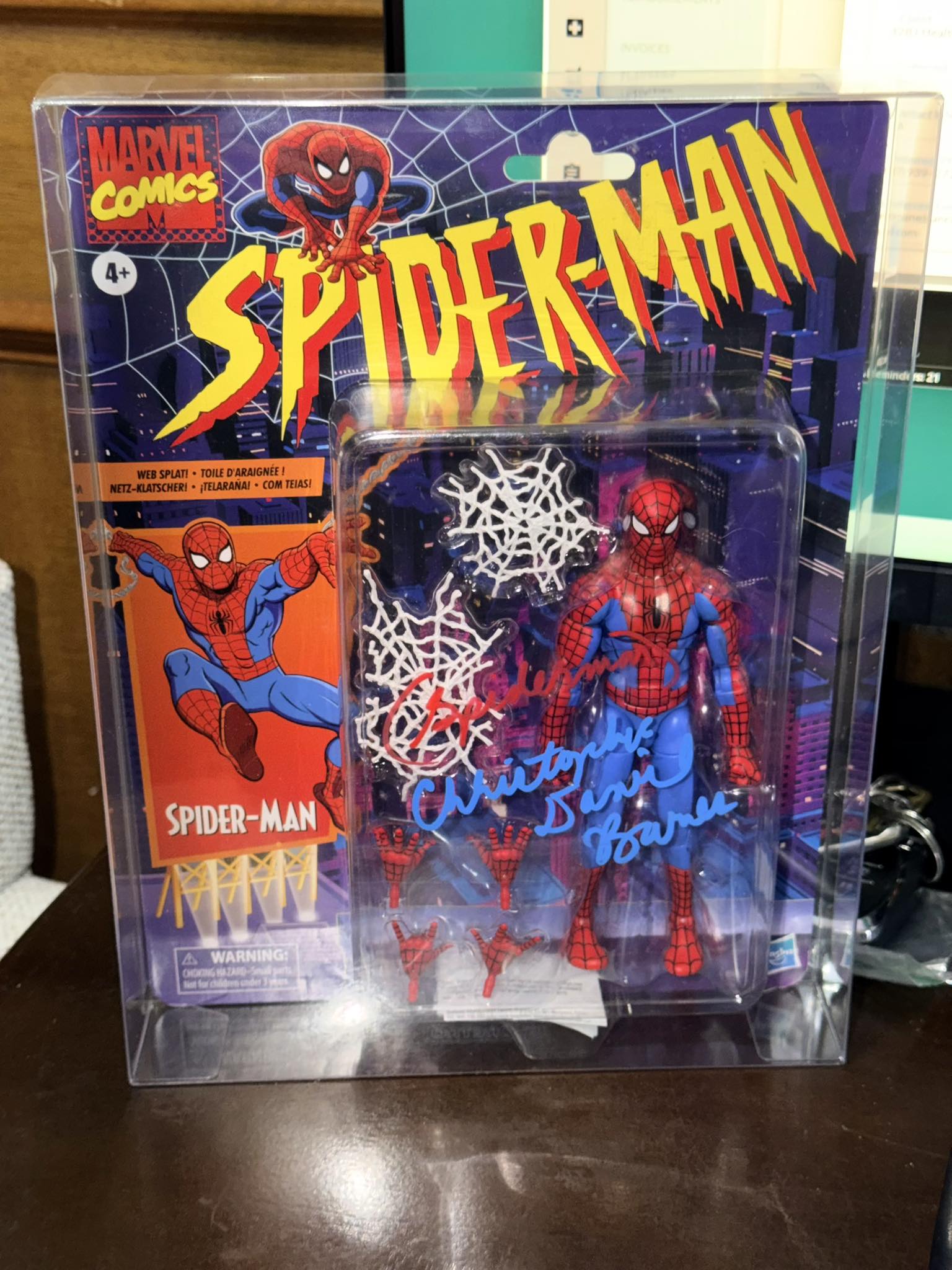 Signed animated Spider-Man figure by Christopher Daniel Barnes