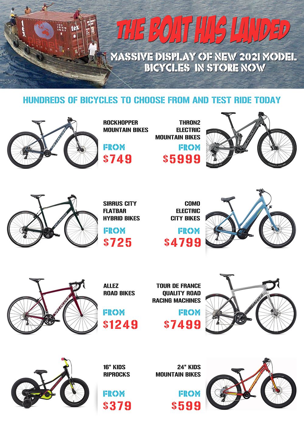 Planet Cycles - OUR BICYCLE SHIPMENTS HAVE ARRIVED JUST IN...