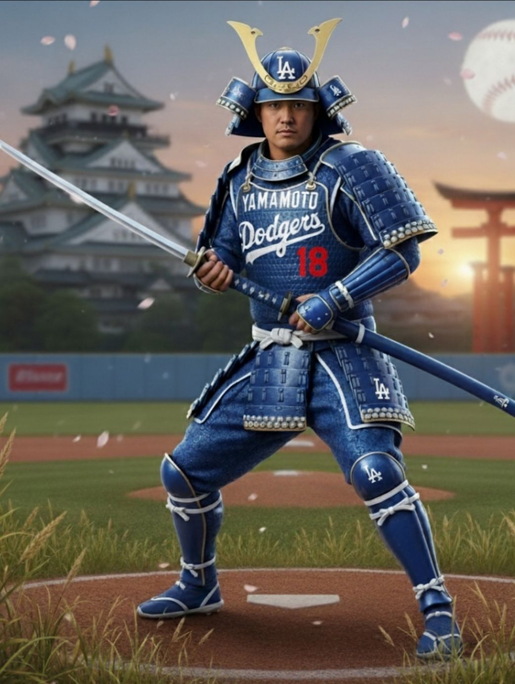 Two legends. One armor. 🗡️⚾ Ohtani (#17) and Yamamoto (#18