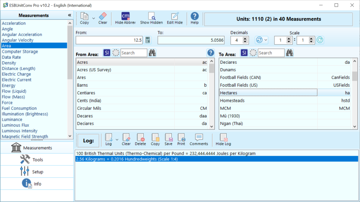 ESB Calculators & Unit Conversion Software