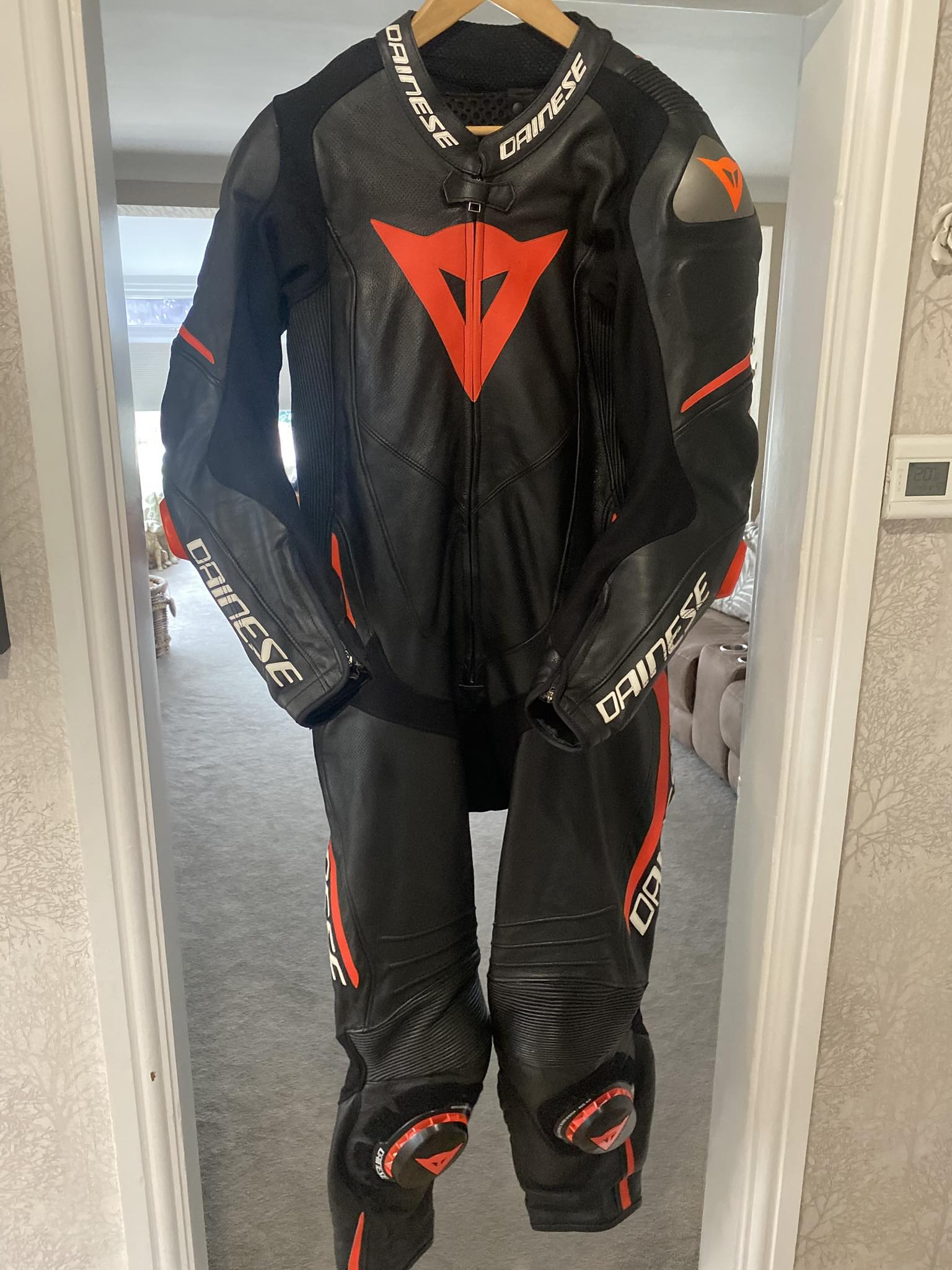 Dainese laguna seca suit size 52 fluo red and black with matching 