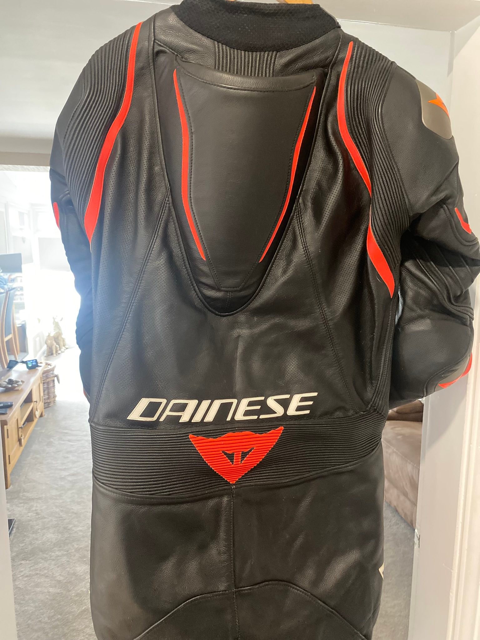 Dainese laguna seca suit size 52 fluo red and black with matching 