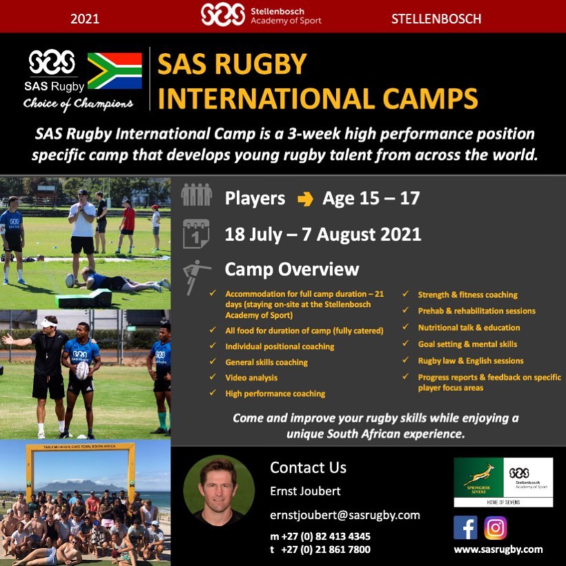 SAS Rugby - We have a new offering in 2021! A three week camp for ...