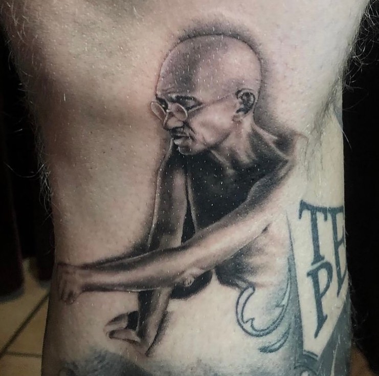 A mini Ghandi portrait done by... - Ferryman Tattoo Studio