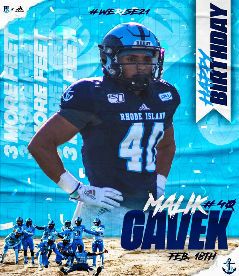 Happy Birthday to DB Malik Gavek... - Rhode Island Football