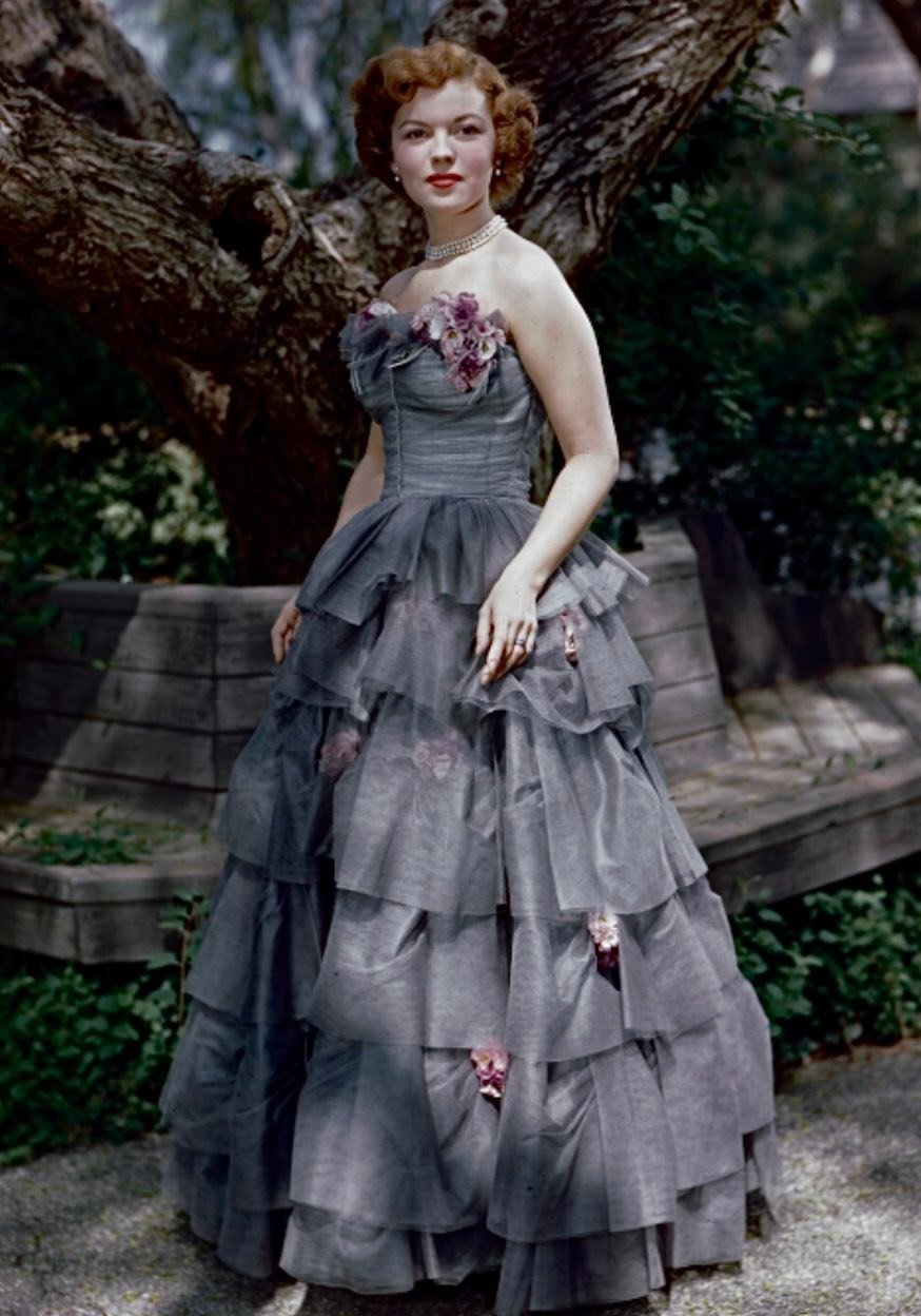 french grey shirley knit dress Temple's 1949 custom tulle gown by Adrian Dress stitch