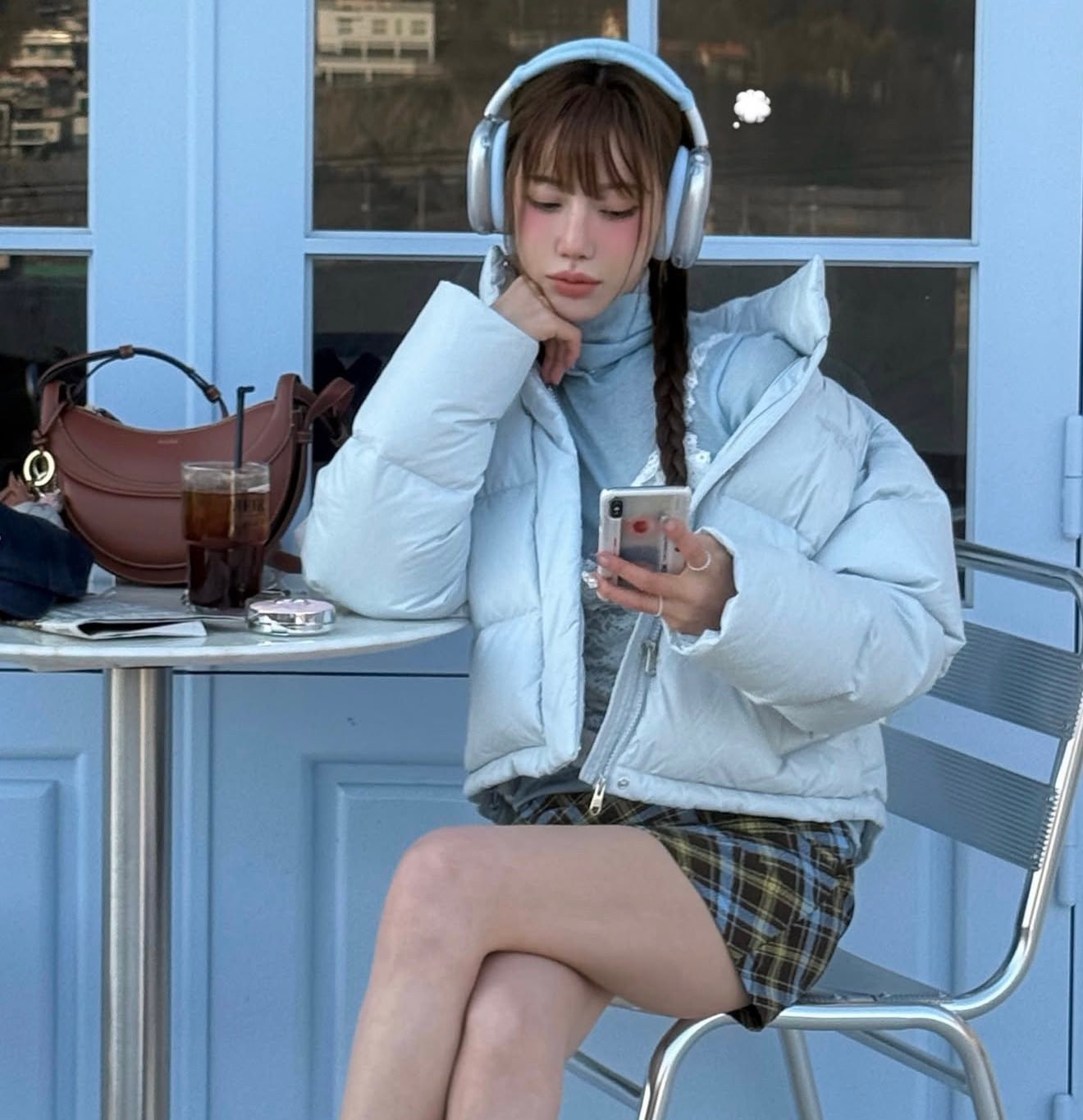 ??Marithe W Basic crop down jacket?? Size S 44 นิ้ว แพดดิ้งทรง 