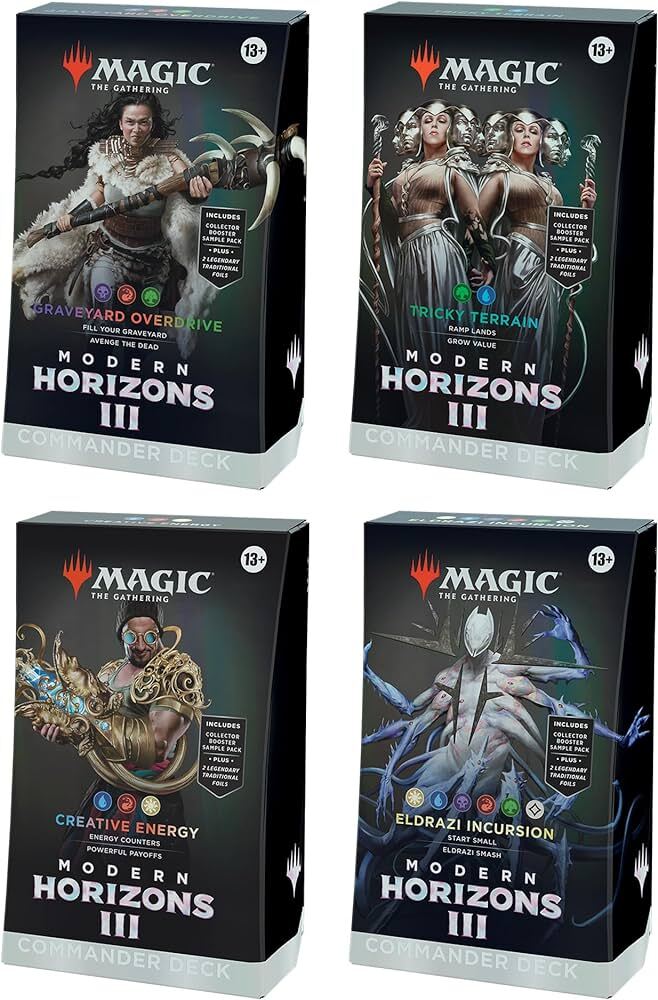 mtg modern horizons 3 commander precons Magic the Gathering Deck Display frame Common or Uncommon card Are Modern Horizon 3 Commander