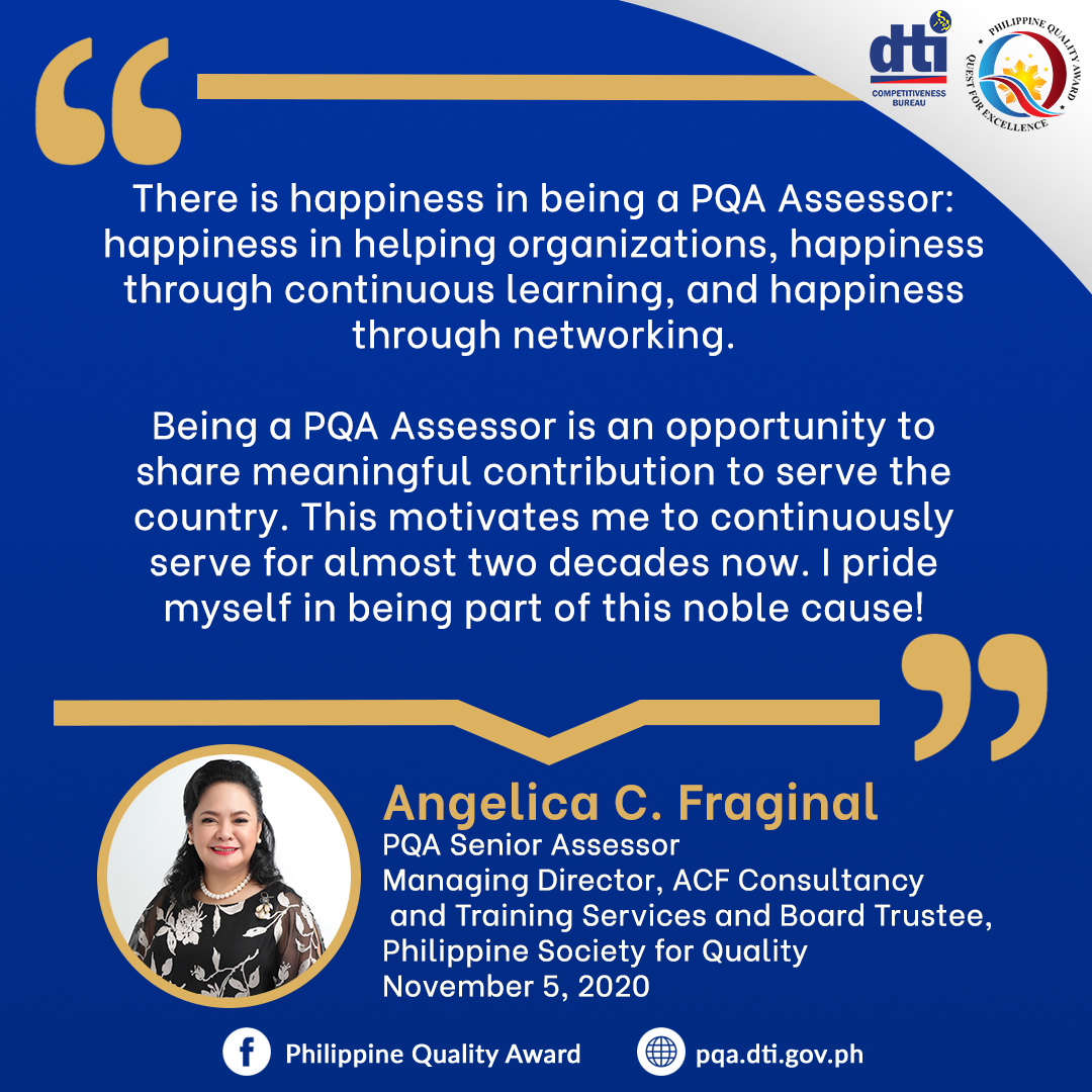 Philippine - We’re HAPPY to share PQA Senior Assessor’s poignant ...