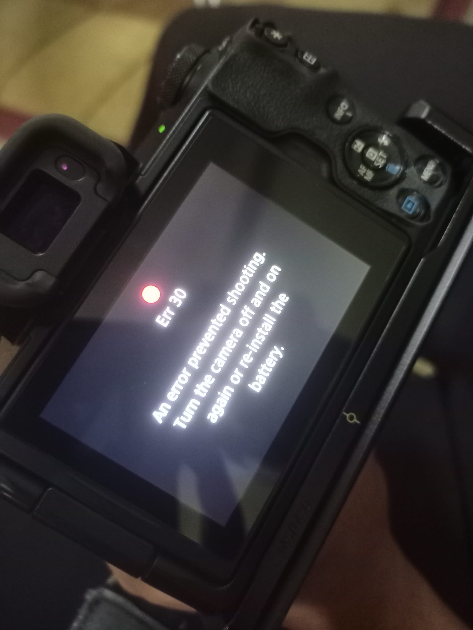 Canon 50d error message after 2 shots