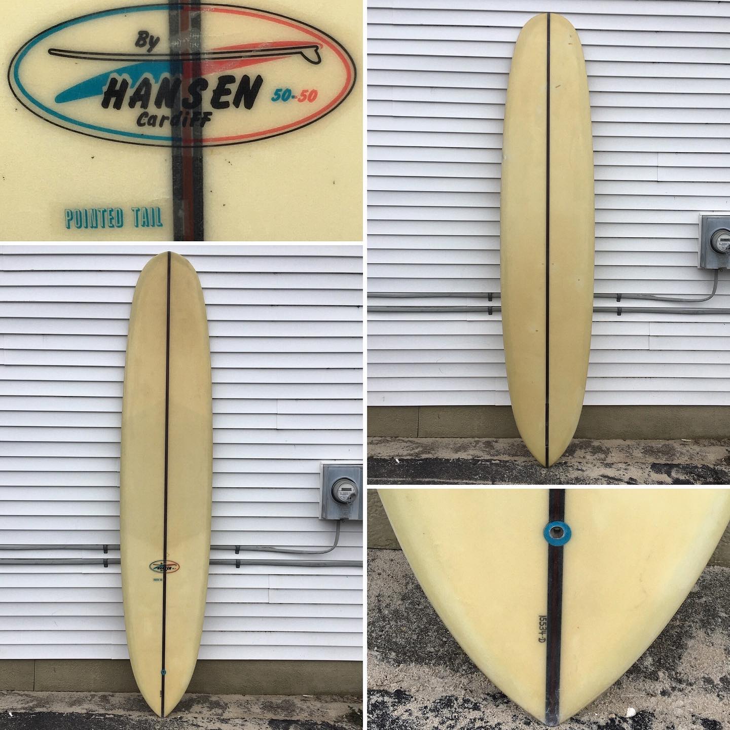 Vintage Hansen surfboard from the 1960s by Buzzy Smole
