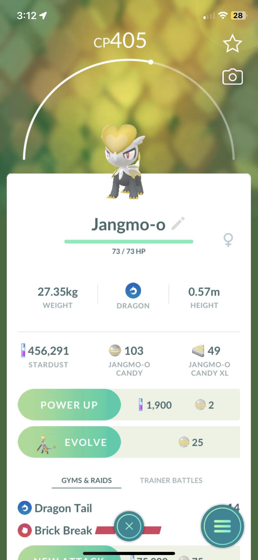 jangmo o pokemon card Jangmo-o 52/70 Common (Dragon Majesty)  Titan Cards Ltd Dragon Fighting Gnaw (10) Lightning What are the chances of