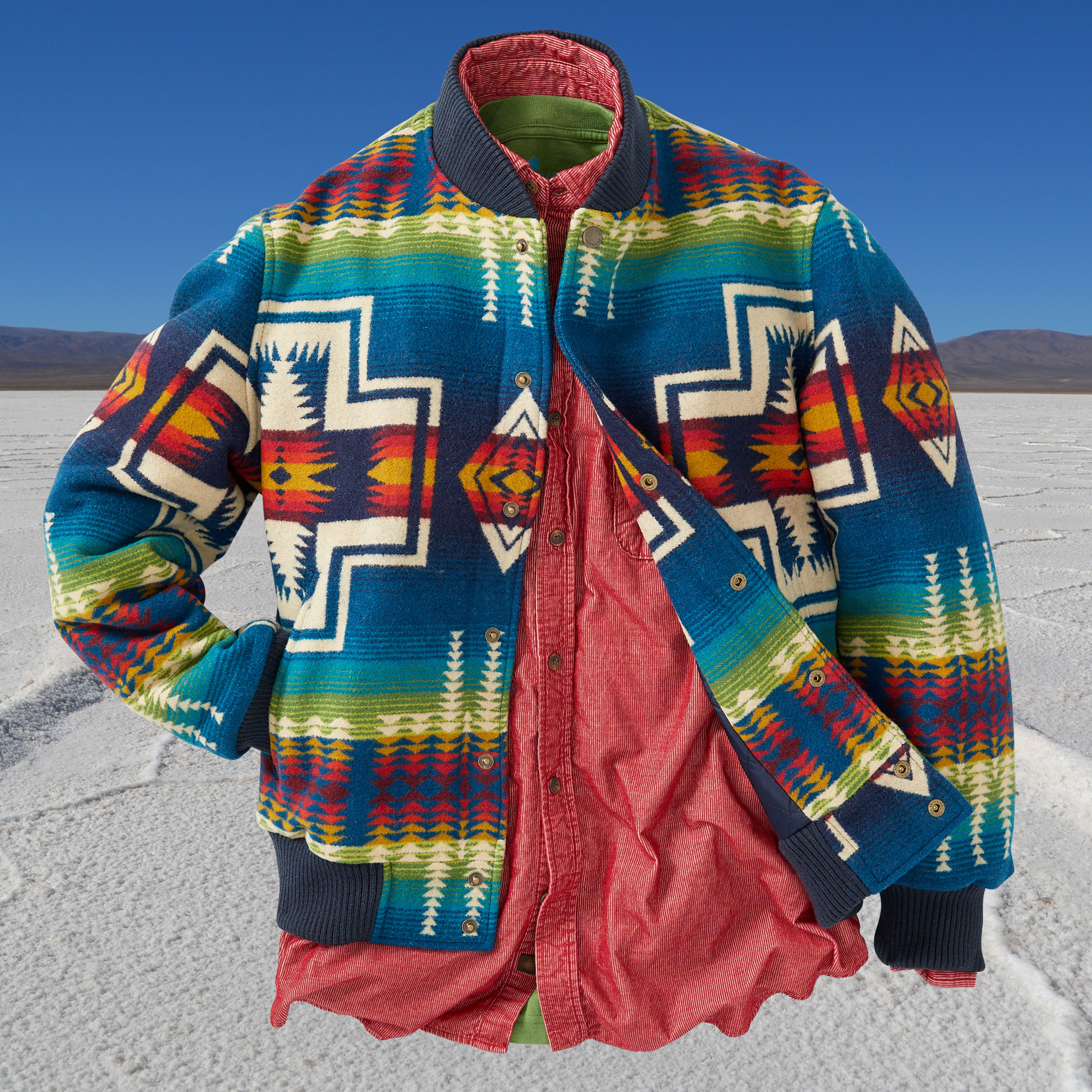 Pendleton Mens XXL Coat Jacket Wool Jacquard Native American