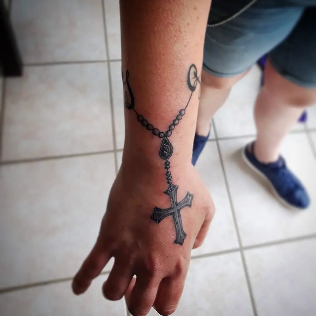Bracelet Tatouage Chapelet Poignet Femme