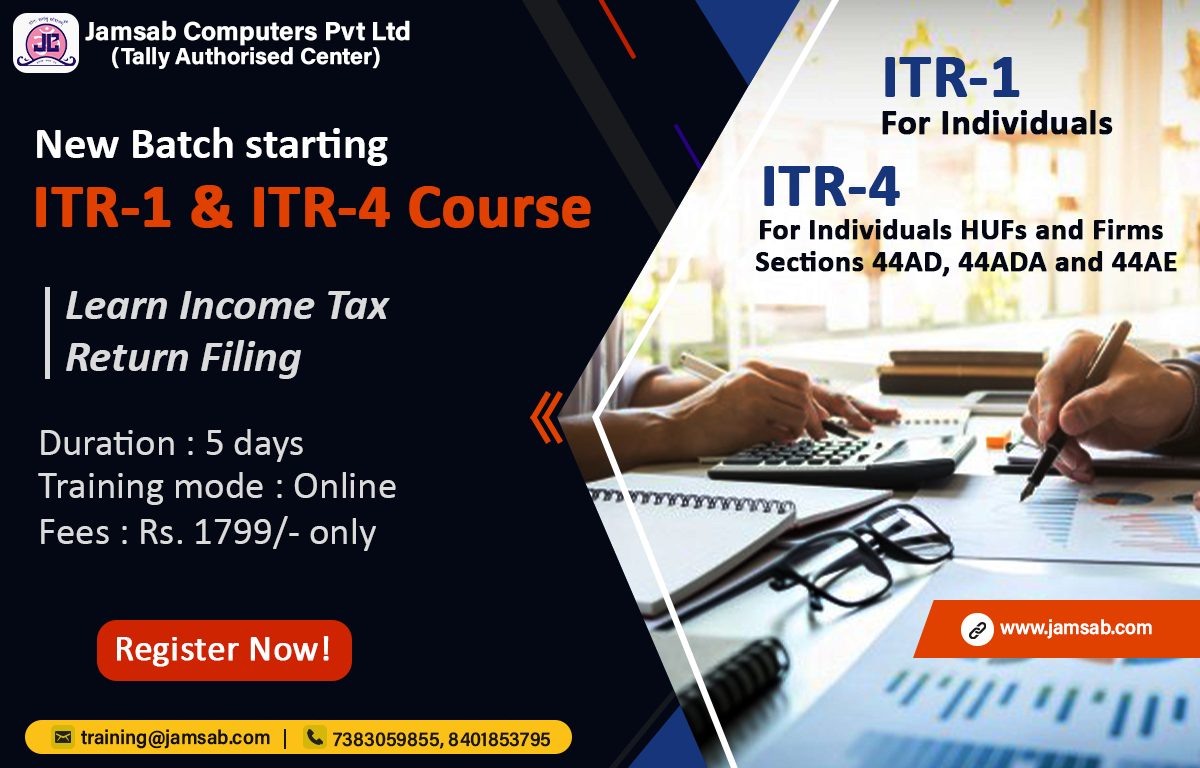 Jamsab - Introducing ITR-1 & ITR-4 #Course. Learn #Income #Tax #Return ...
