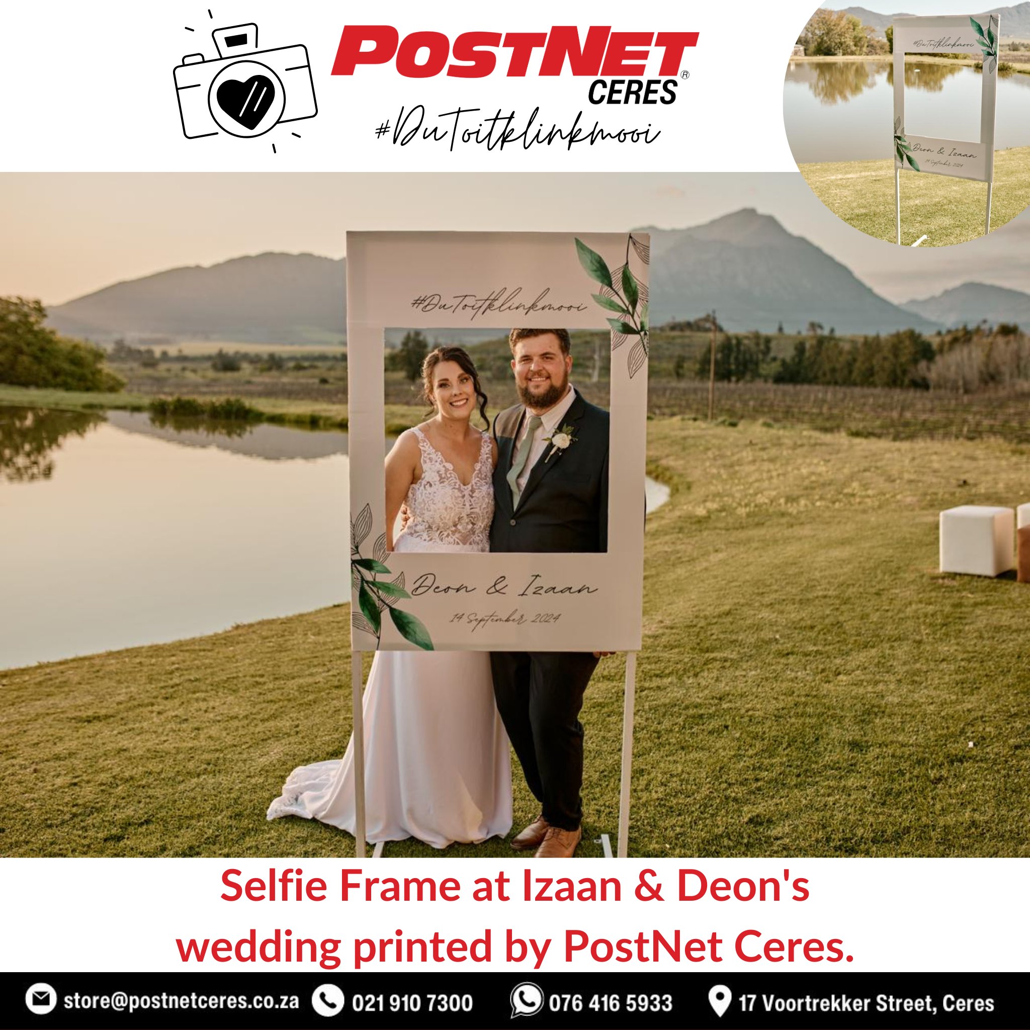 PostNet Ceres - Selfie frame at Izaan & Deon's wedding...