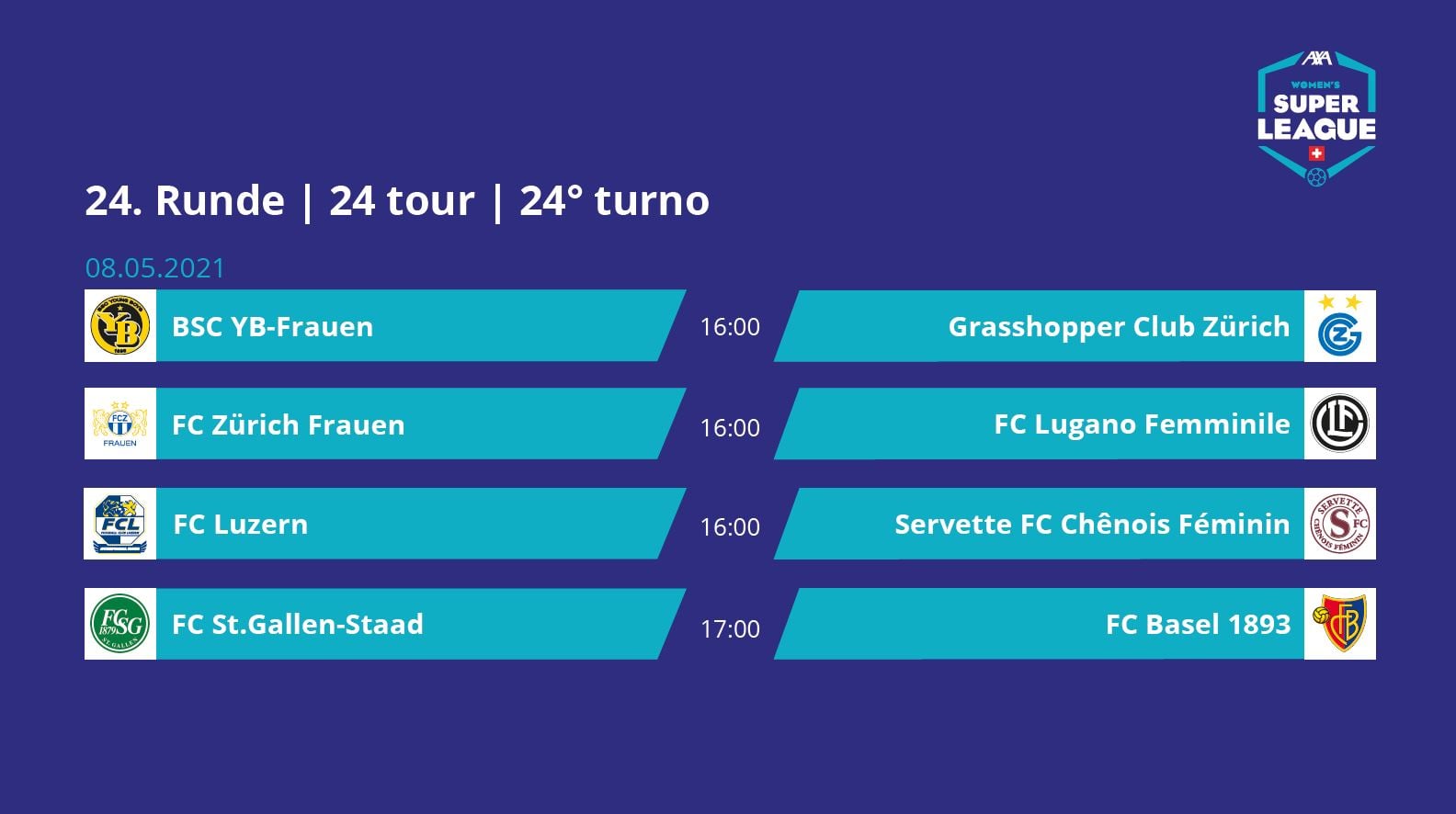 Der 24.Spieltag in der AWSL La... - Swiss Women's Football | Facebook