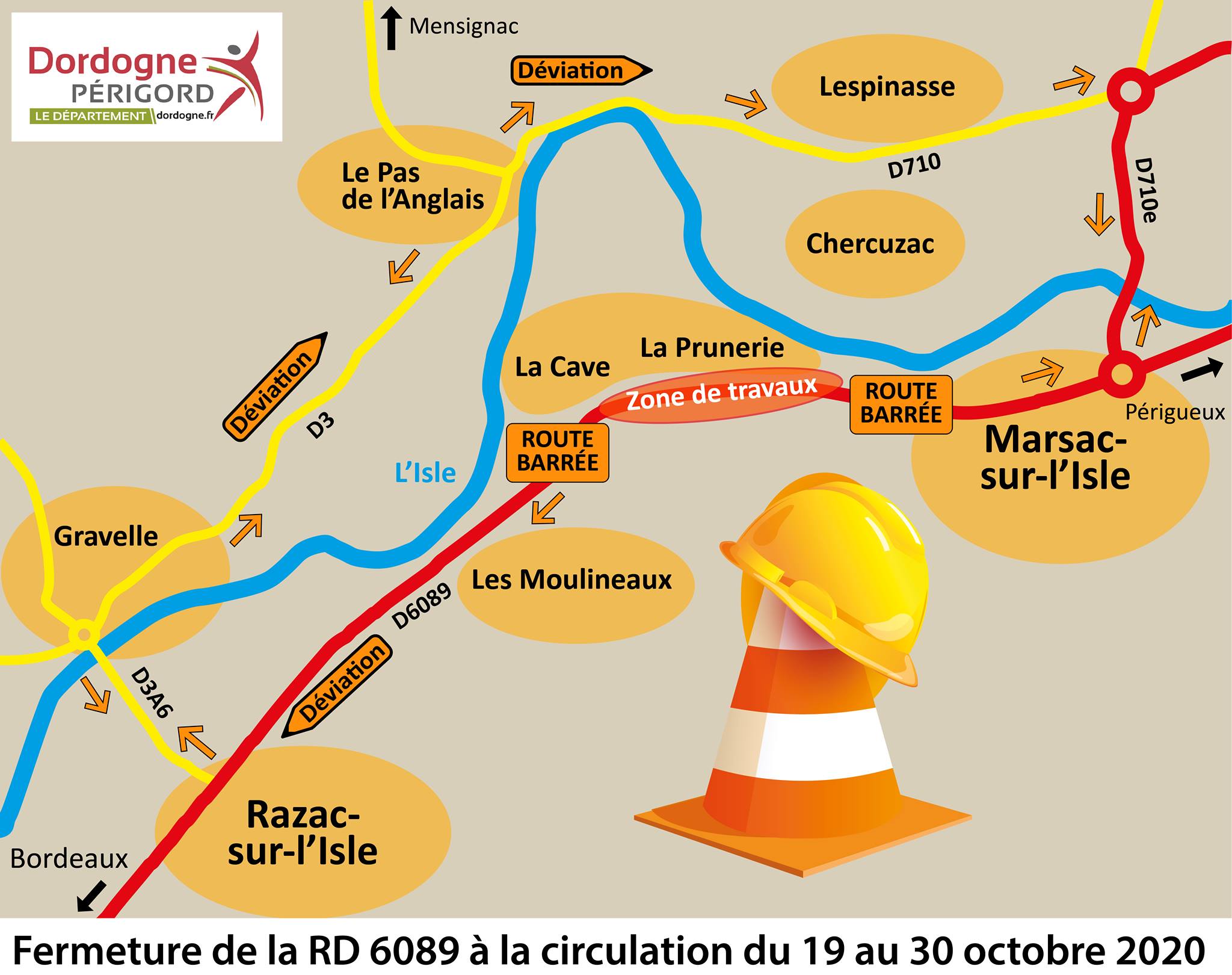 ⚠️ La RD 6089 fermée à... - Dordogne-Périgord, le Département | Facebook