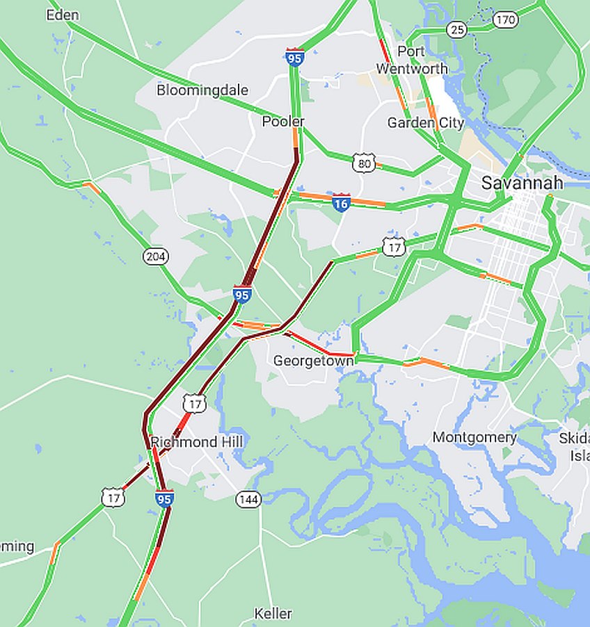 8.14 at 0745___Accident on 95 N just north of exit 87 Coastal