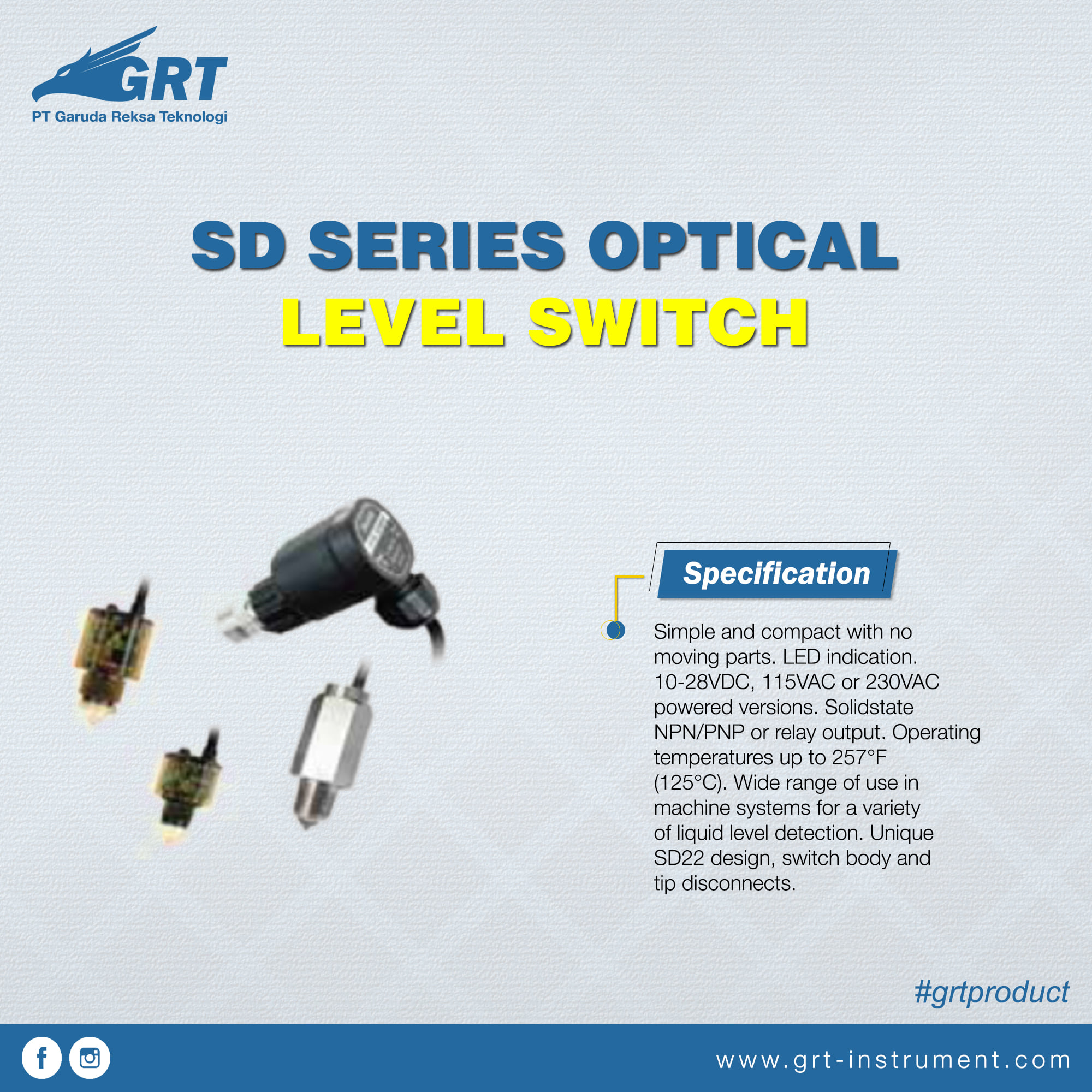 SD SERIES OPTICAL LEVEL SWITCH... - PT Garuda Reksa Teknologi