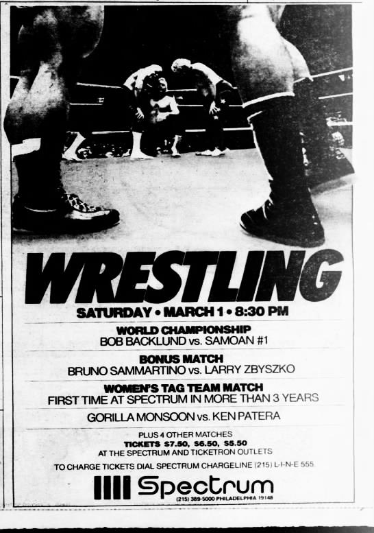 WWF Old School - 1980-03-01 Philadelphia, Pennsylvania Credit: Richard ...
