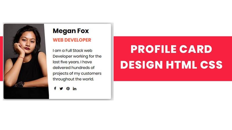 Divinector - Profile Card Design with html and css |... | Facebook
