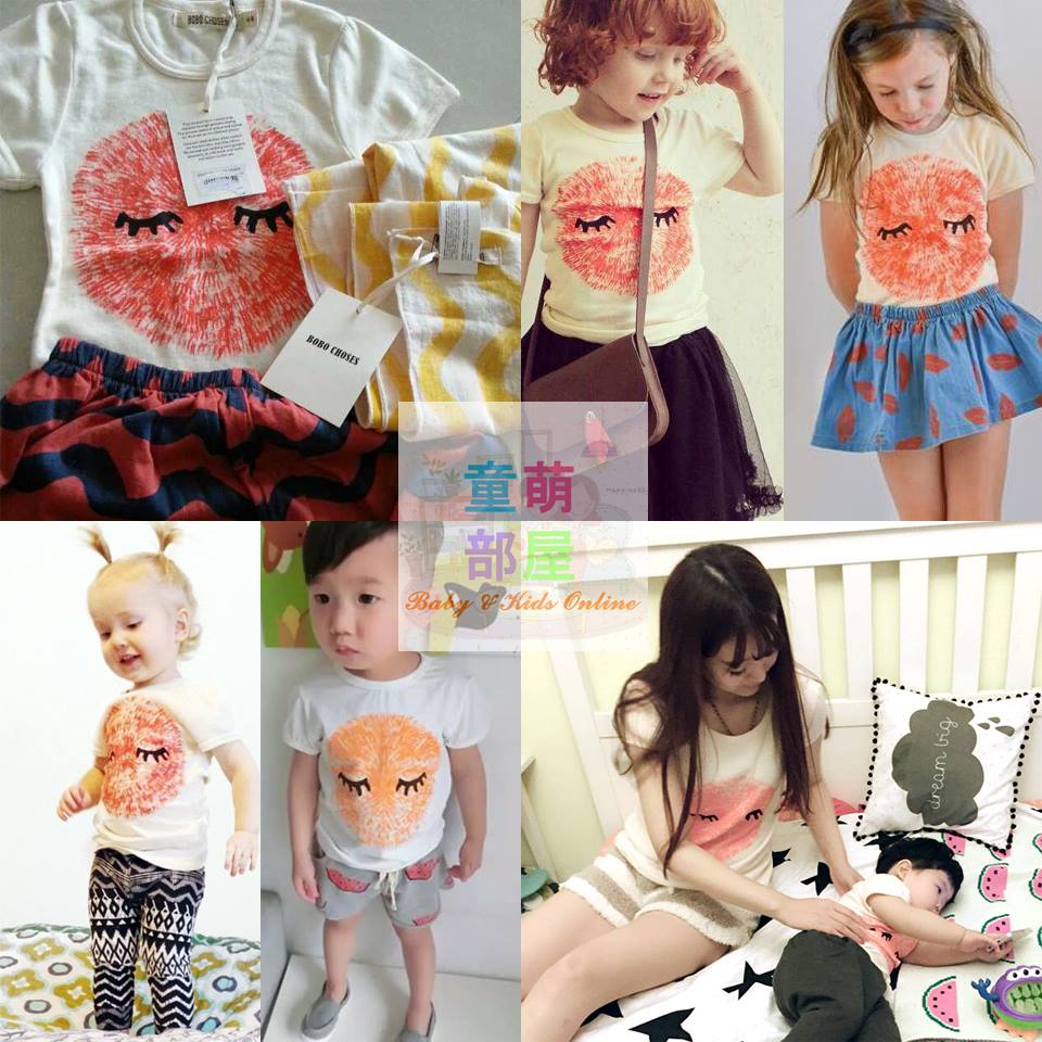 童萌部屋 Baby & Kids Online - 童裝。童品 - 歐美款： 歐洲潮牌害羞臉親子款Tee。 袖子有點泡泡袖，面料非常非常的柔軟 ...