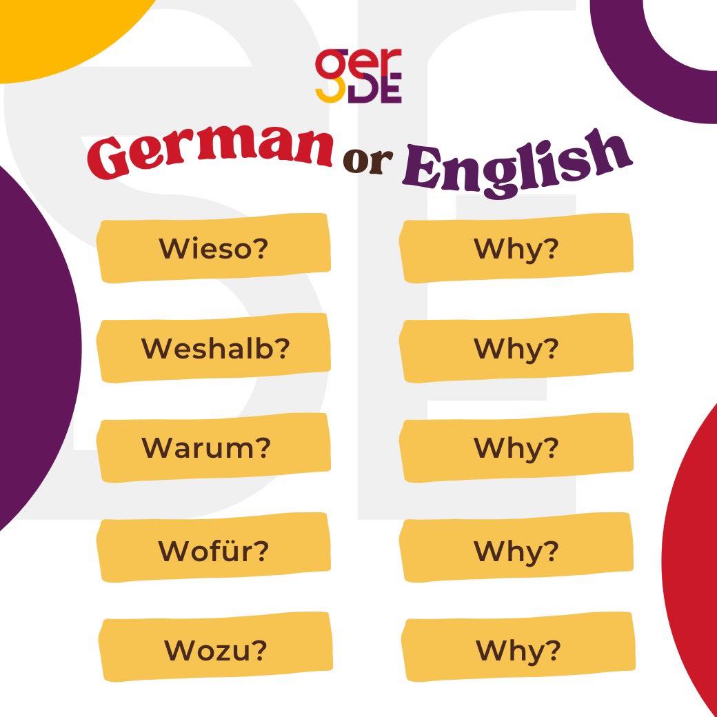 Ger'DE - เจอดี - การถามหาเหตุผลในภาษาเยอรมันมีหลายคำมาก... | Facebook