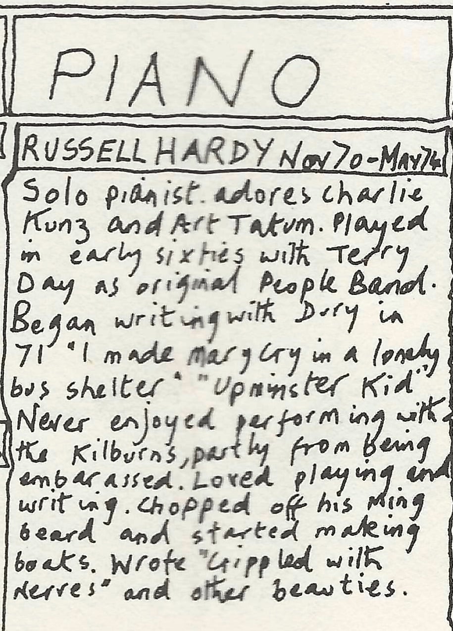 Remembering Russell Hardy... - Ian Dury (and the Blockheads)