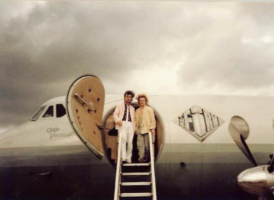 80s USA製 Jimmy Page The Firm Tour 1985 Tony Franklin with Jimmy Page at The Firm concert in 1985