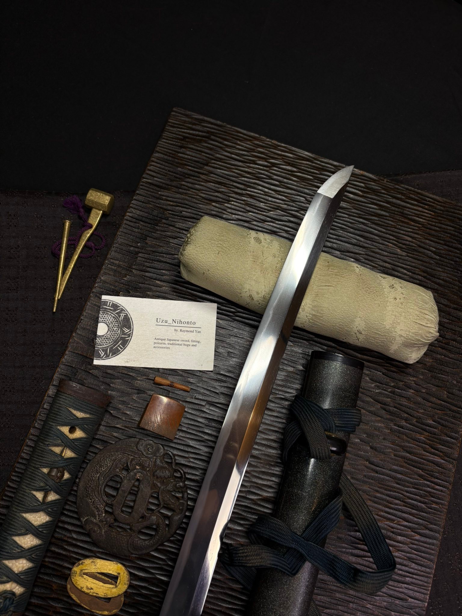 Mid-19th century Japanese wakizashi sword koshirae