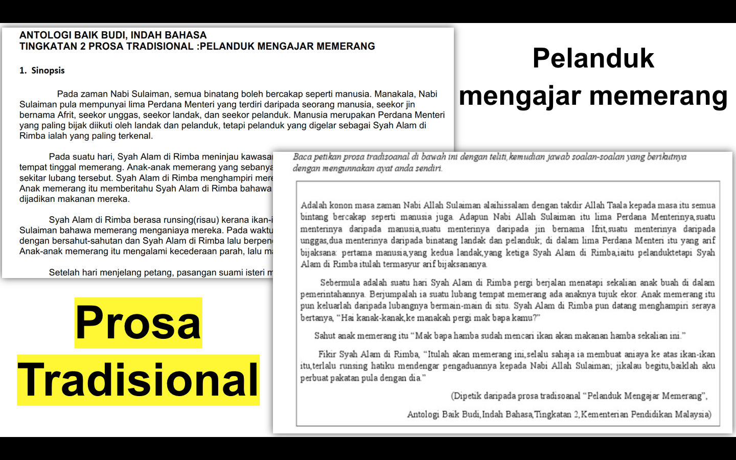 [Tingkatan 2 Bahasa Melayu] Prosa... - Ms Irene's Classroom