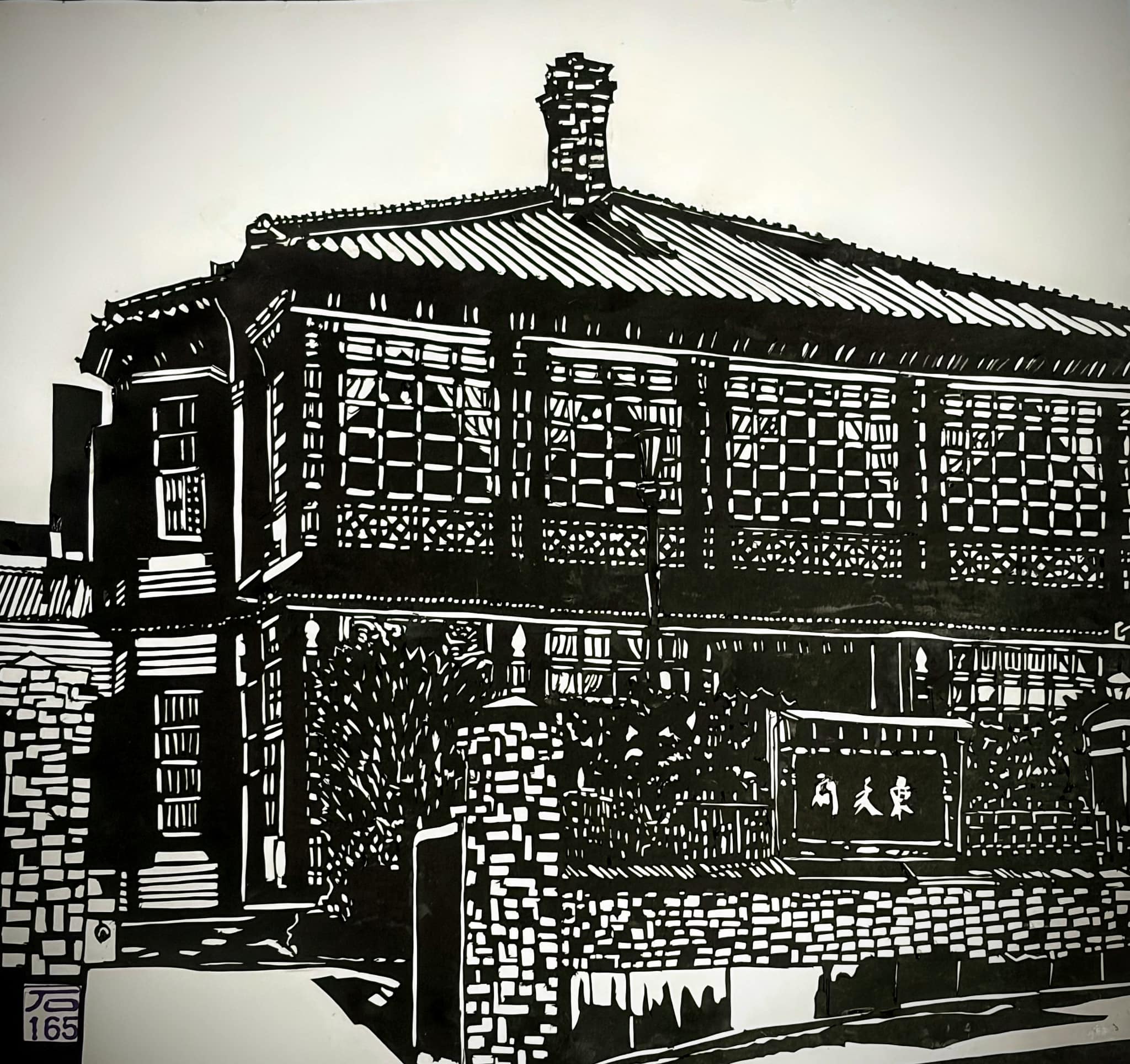 抽象画を描きました！鉛筆を使用！