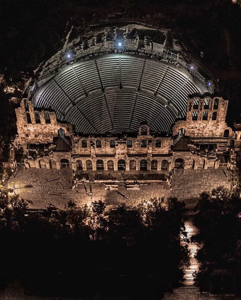 Science - The Roman Odeon of Herodes Atticus, built in 161 AD. With a ...