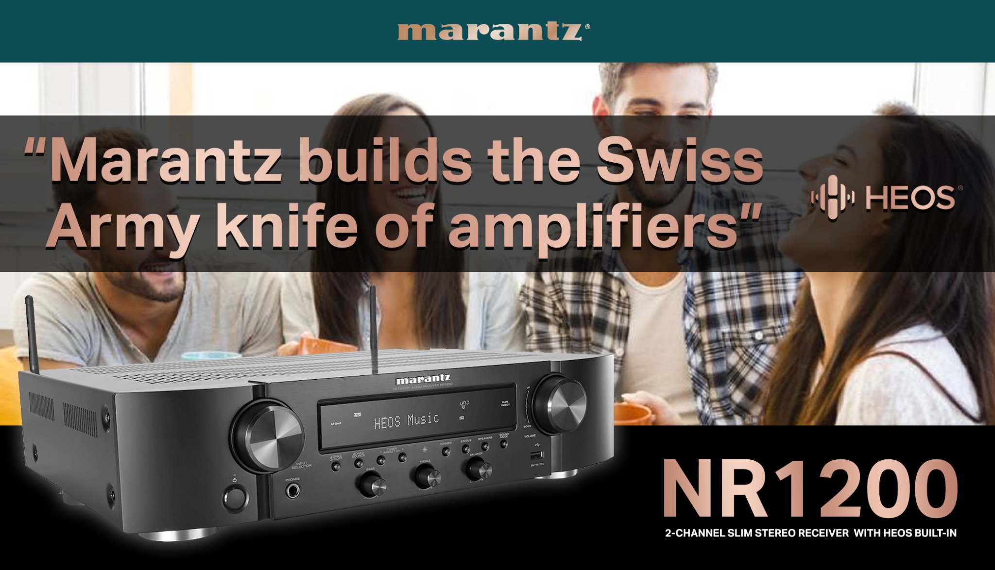 Marantz - MARANTZ NR1200 Slimline stereo receiver with built-in Wi-Fi ...