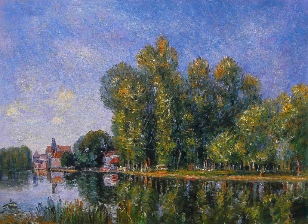 Alfred Sisley (1839-1899) L'allée des peupliers à Moret au bord du