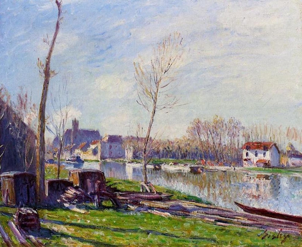 Alfred Sisley (1839-1899) L'allée des peupliers à Moret au bord du