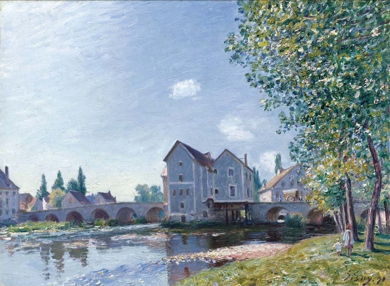 Alfred Sisley (1839-1899) L'allée des peupliers à Moret au bord du