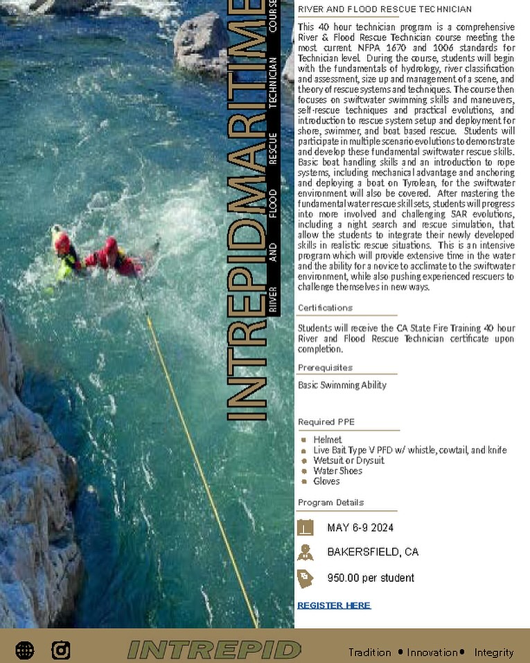 Intrepid - Registration is now open for our May River and Flood Rescue ...