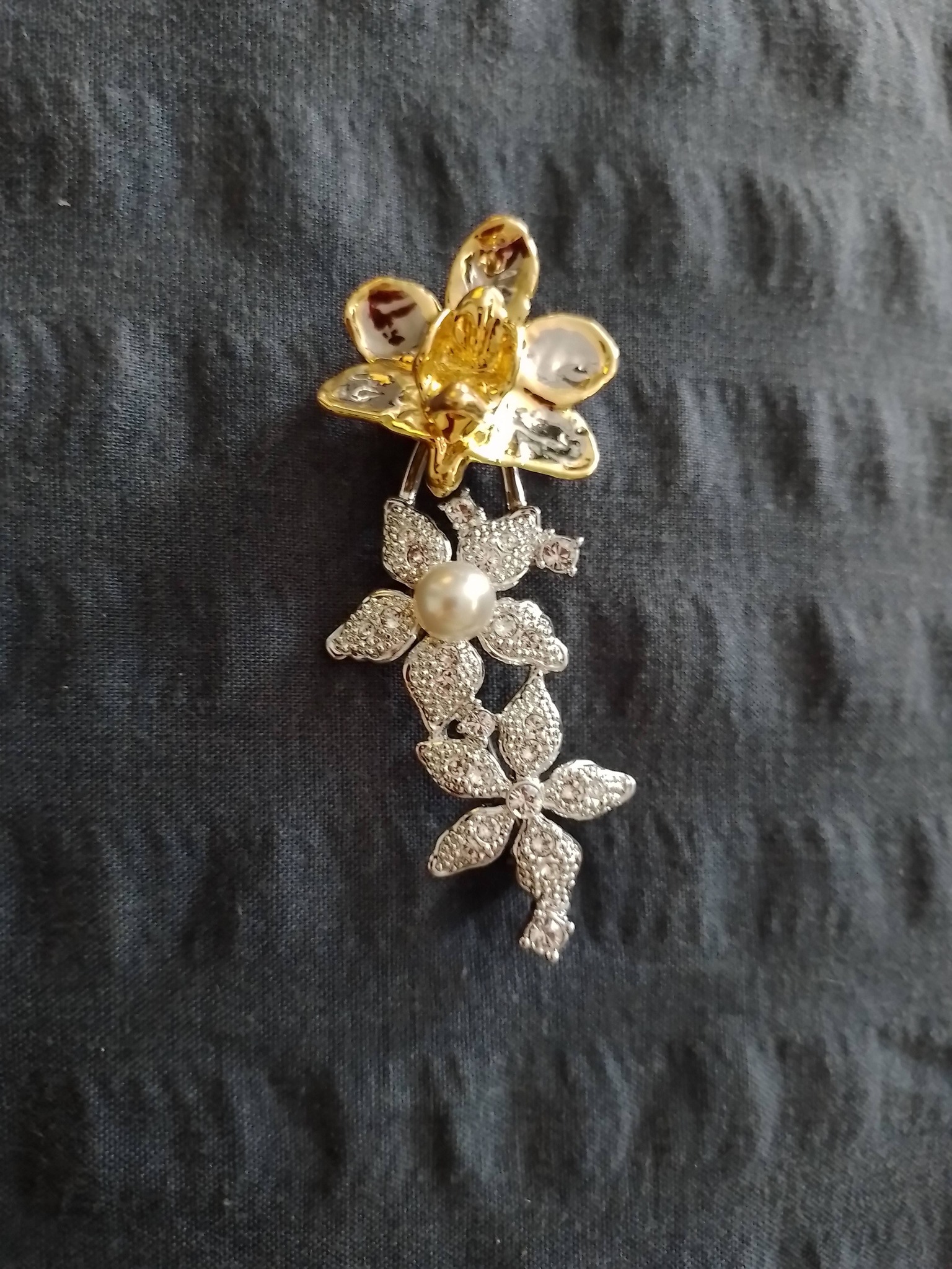24k gold orchid brooch for sale