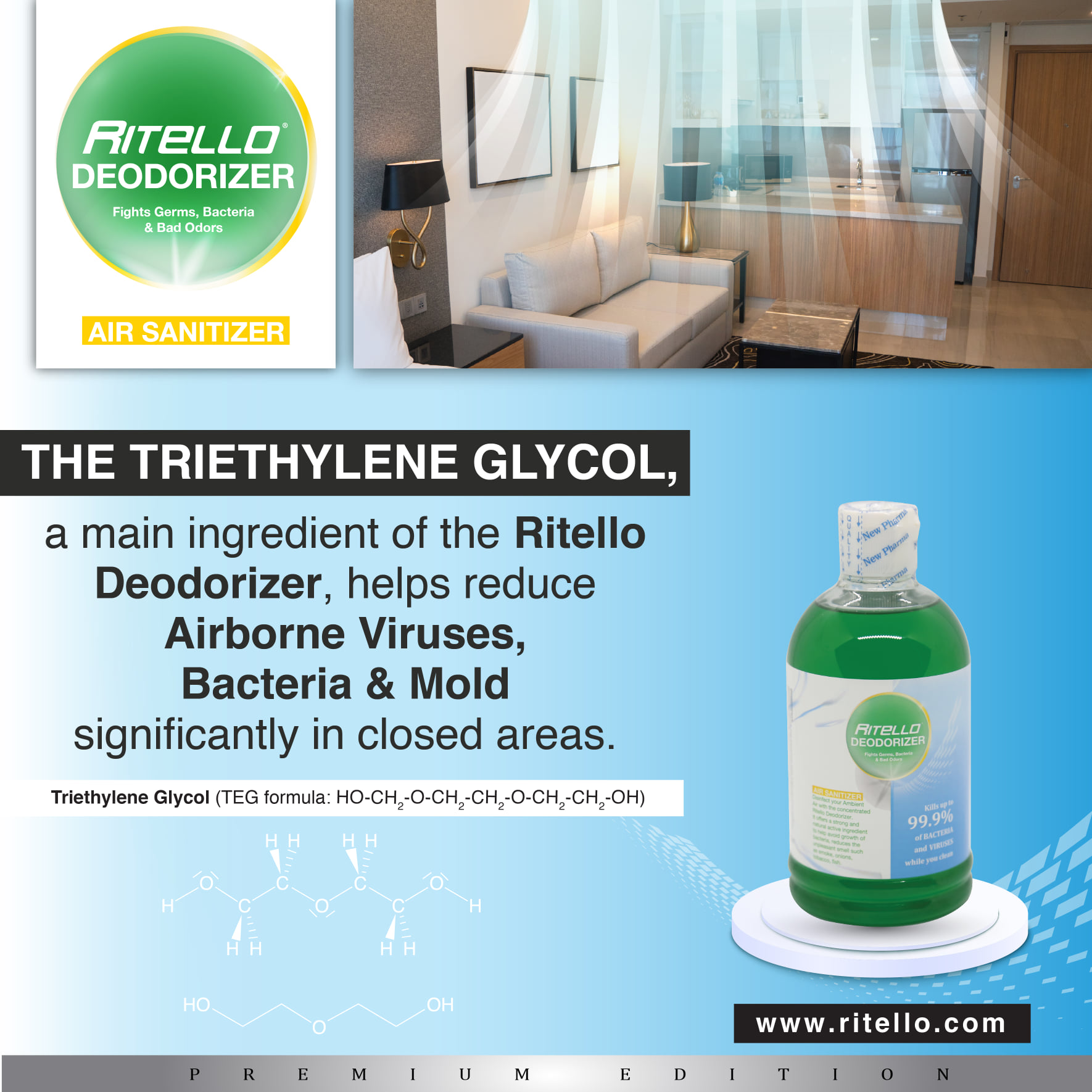 Ritello - Ritello Deodorizer fights Germs, Bacteria & Bad Odors www ...