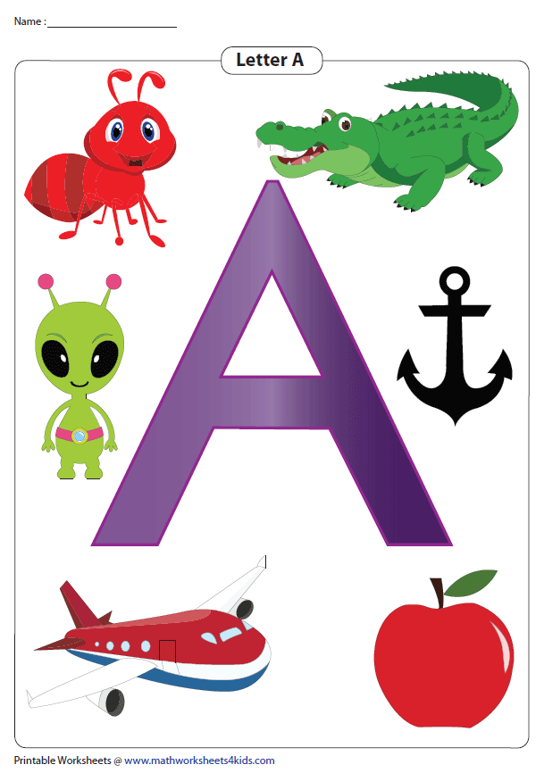 Identifying the letter A is a... - Math Worksheets 4 Kids
