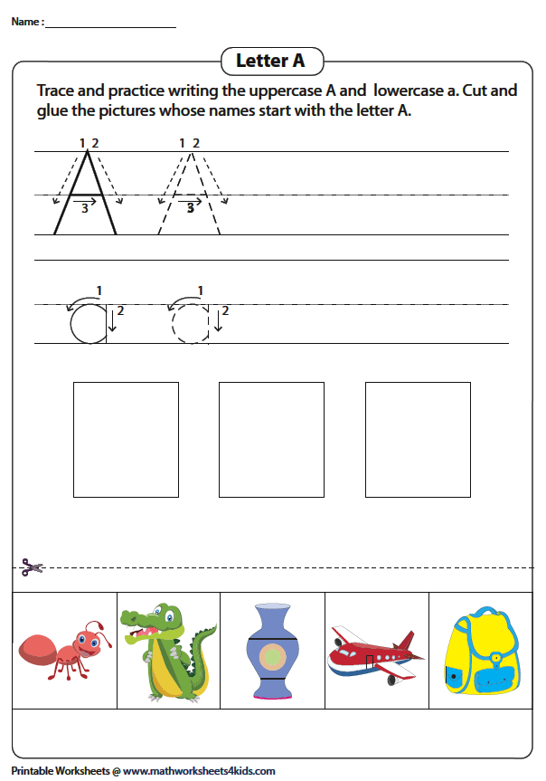 Identifying the letter A is a... - Math Worksheets 4 Kids